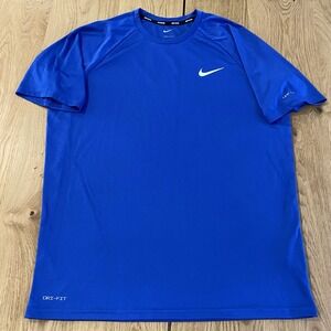 Nike Dri-FIT Hydroguard Swim Shirt Men's Medium Blue UPF 40 Performance